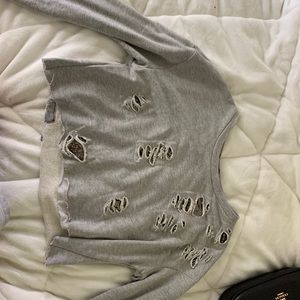 LF sweatshirt cropped distressed